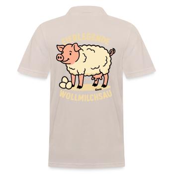 Eierlegende Wollmilchsau Cartoon - Männer Poloshirt - Beige - Hinten - Nico (186cm)