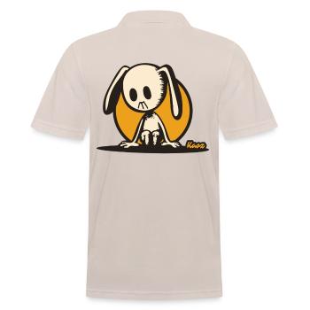 Pensive bunny – silent cartoon motif - Men's Polo Shirt - beige - Back - Nico (186cm)