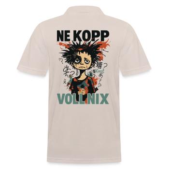 NE KOPP VOLL NIX – Through and still there - Men's Polo Shirt - beige - Back - Nico (186cm)