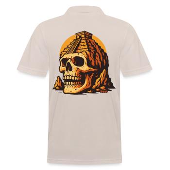 Skull with temple and sunset - Men's Polo Shirt - beige - Back - Nico (186cm)