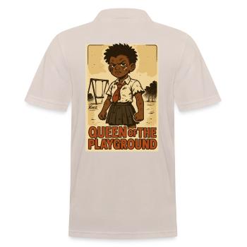 Strong schoolgirl queen on the playground - Men's Polo Shirt - beige - Back - Nico (186cm)