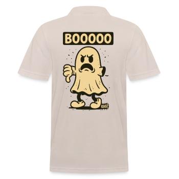 Fantôme en colère avec lettrage Booooo - Polo Homme - beige - Dos - Nico (186cm)