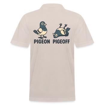Stehende und liegende Taube AN und AUS - Männer Poloshirt - Beige - Hinten - Nico (186cm)