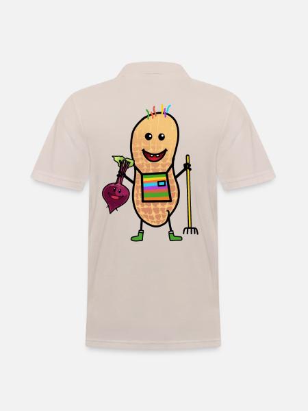 Erdnusss Freak Bauer Bio Öko Gemüse Anbau - Männer Poloshirt - Beige