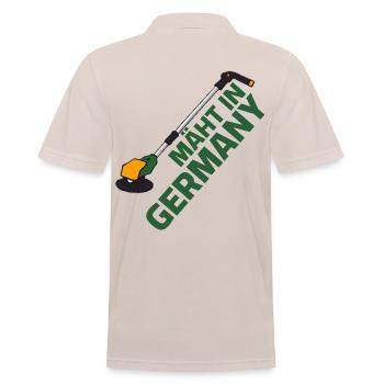 Lawn trimmer Lawn mowing - Mowing in Germany - Men's Polo Shirt - beige - Back - Nico (186cm)
