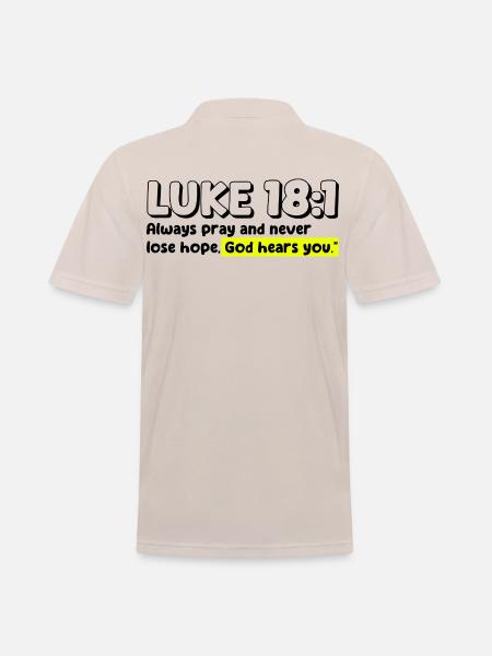 Lukas 18:1 | Bibelzitat - Männer Poloshirt - Beige