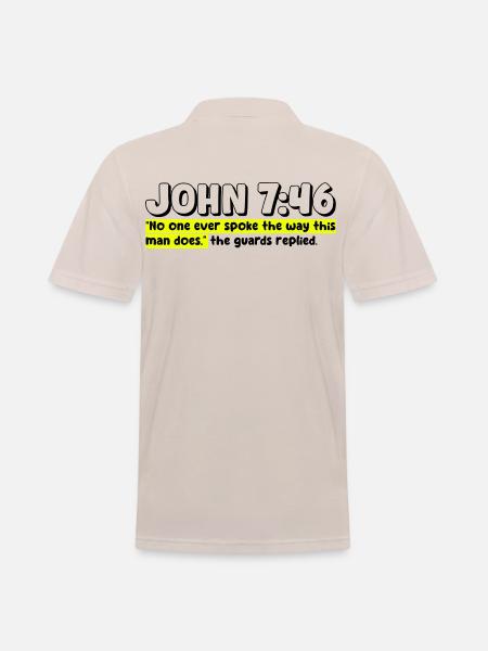 John 7:46 | Bible Quote - Men's Polo Shirt - beige