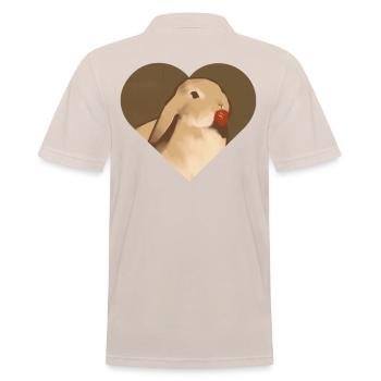 Bunny with strawberry: Cute design for fans - Men's Polo Shirt - beige - Back - Nico (186cm)