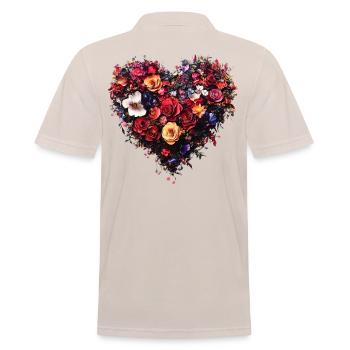 Heart of Rich Blossoms - Lush Floral Splendour - Men's Polo Shirt - beige - Back - Nico (186cm)