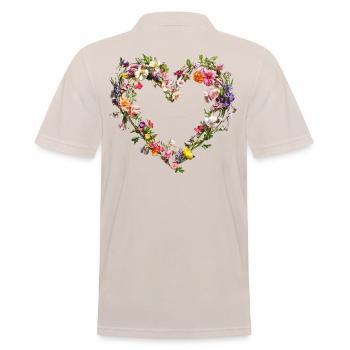 Cœur de fleurs délicates Fleurs printanières - Polo Homme - beige - Dos - Nico (186cm)