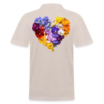 Heart of Pansies - Colorful Blossom Speech - Men's Polo Shirt - beige - Back - Nico (186cm)