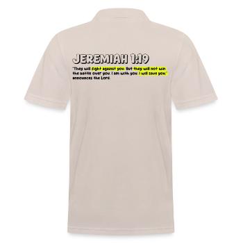 Citation biblique inspirante - Polo Homme - beige - Dos - Nico (186cm)
