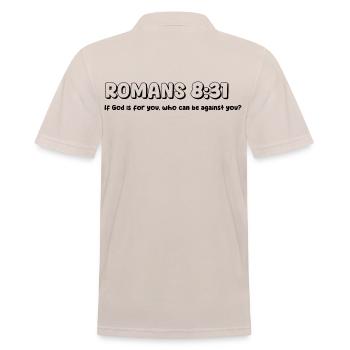 Lebendiges geometrisches Mandala-Design - Männer Poloshirt - Beige - Hinten - Nico (186cm)
