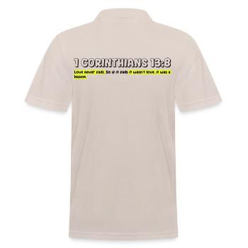 Inspirational Love and Christian Quote Design - Men's Polo Shirt - beige - Back - Nico (186cm)
