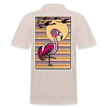 Flamingo in the sunset - Männer Poloshirt - Beige - Hinten - Nico (186cm)
