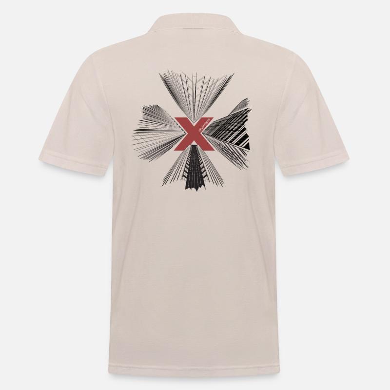 Skyscraper, Hochhaus, Skyline, NYC - Männer Poloshirt - Beige