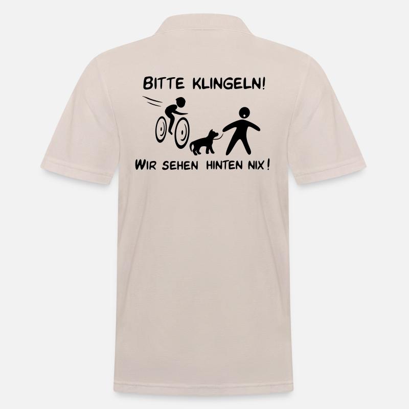 Bitte klingeln! Radfahrer-Kind - Männer Poloshirt - Beige