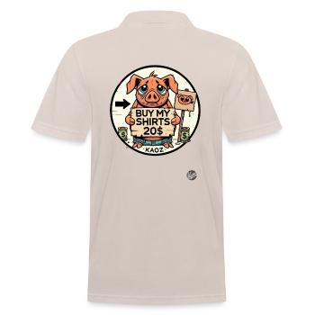 kauft meine shirts für 20, trauriges Kaoz Schwein - Männer Poloshirt - Beige - Hinten - Nico (186cm)