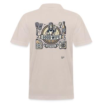 Ironic starter package: Budget for a good marriage - Men's Polo Shirt - beige - Back - Nico (186cm)