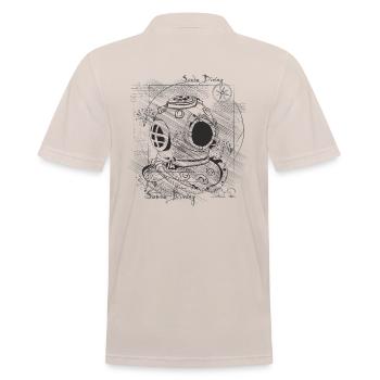 Taucherhelm Skizze Tauchen Retro Da Vinci - Männer Poloshirt - Beige - Hinten - Nico (186cm)