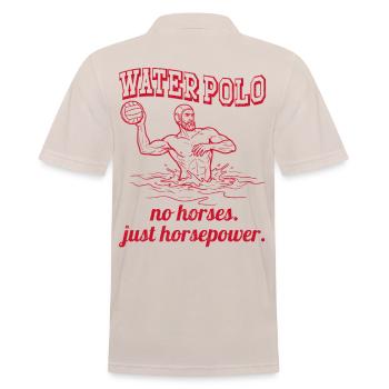 Water Polo with no horses. Rot. - Männer Poloshirt - Beige - Hinten - Nico (186cm)