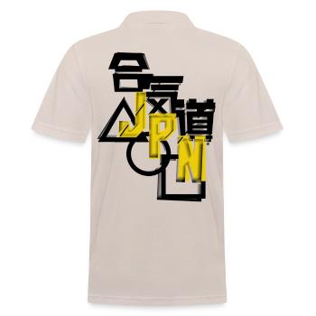 Énorme Aïkido Japon/JPN Streetwear dégradé DZN - Polo Homme - beige - Dos - Nico (186cm)