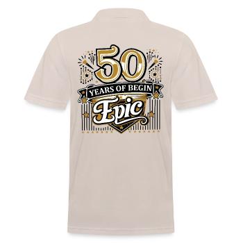 50 years of begin Epic - Men's Polo Shirt - beige - Back - Nico (186cm)