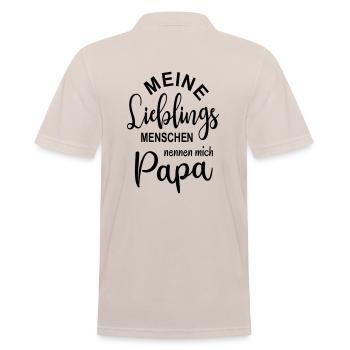 Papa Sohn Tochter Lieblingsmensch Töchter Söhne - Männer Poloshirt - Beige - Hinten - Nico (186cm)