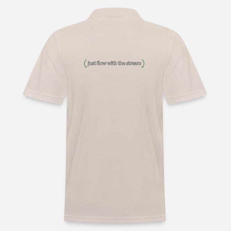 just flow with the stream - Männer Poloshirt - Beige