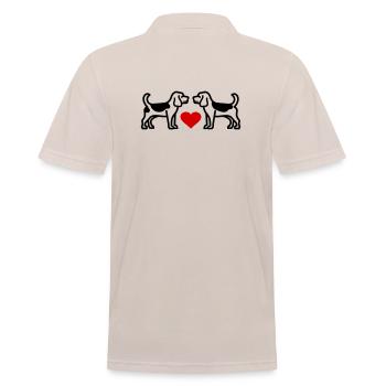Beagle Hund Beagles 2 Hunde Liebe Herz - Männer Poloshirt - Beige - Hinten - Nico (186cm)