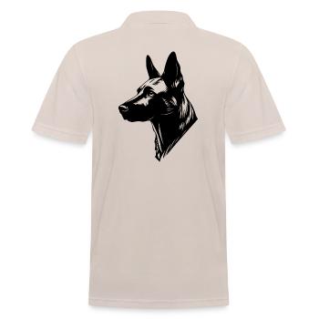 Portrait Malinois Belge Berger Belge - Polo Homme - beige - Dos - Nico (186cm)