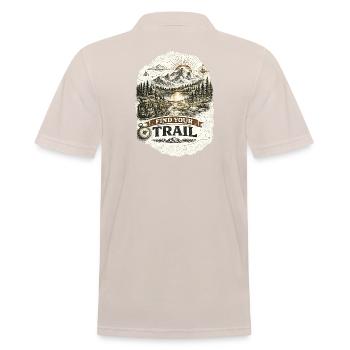 Find Your Trail | Hiking Design - Männer Poloshirt - Beige - Hinten - Nico (186cm)