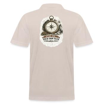 Stay On Your Own Path | Compass Design - Männer Poloshirt - Beige - Hinten - Nico (186cm)