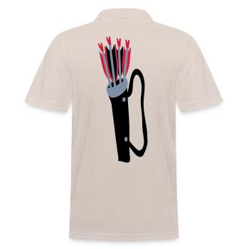 Archery quiver and arrows design by Patjila - Men's Polo Shirt - beige - Back - Nico (186cm)