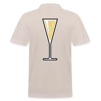 Glass Of Sparkling Wine (Funnel / Closed / 3C) - Men's Polo Shirt - beige - Back - Nico (186cm)