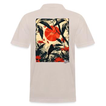 Plants, Jungle and Birds - Men's Polo Shirt - beige - Back - Nico (186cm)