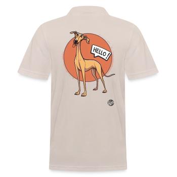 Frecher Hund sagt Hallo - Männer Poloshirt - Beige - Hinten - Nico (186cm)