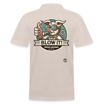 Steampunk Pig : Relâchez la pression ! - Polo Homme - beige - Dos - Nico (186cm)