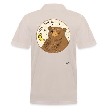 Ours endormi fatigué avec la lune et les étoiles - Polo Homme - beige - Dos - Nico (186cm)