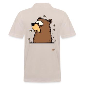 L’ourson fleur de camomille amusant - Polo Homme - beige - Dos - Nico (186cm)