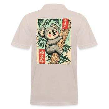 Retro Japanese Postcard with Koala - Men's Polo Shirt - beige - Back - Nico (186cm)