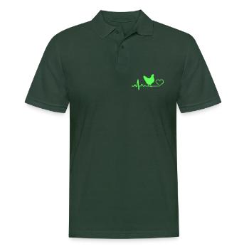 Huhn Hühnerliebe Herzschlag - Männer Poloshirt - Tannengrün - Vorne - Nico (186cm)