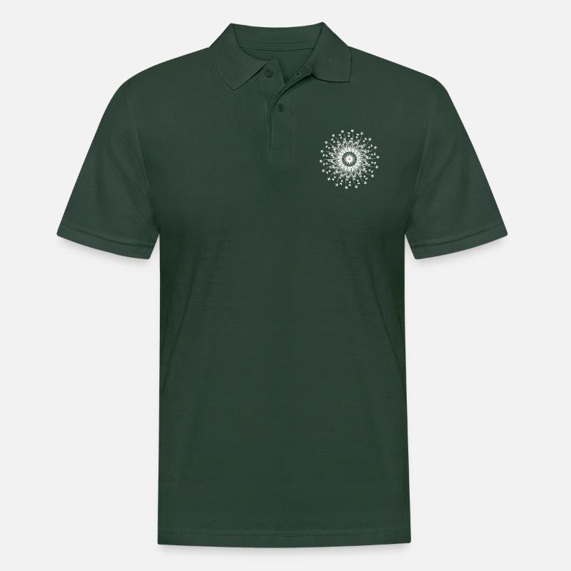 Blumen Mandala - Männer Poloshirt - Tannengrün