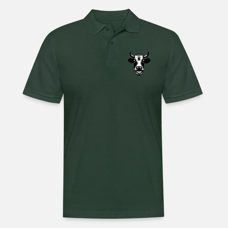 Grinning Cow - Men's Polo Shirt - forest green