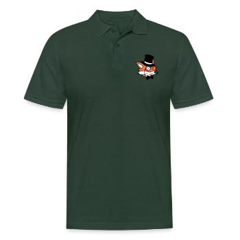 Fuchs Rotfuchs Sir Mr. Zylinder Hut Monokel Brille - Männer Poloshirt - Tannengrün - Vorne - Nico (186cm)