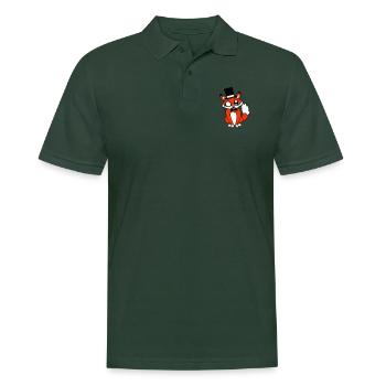 Fuchs Rotfuchs Sir Mr. Zylinder Hut Monokel Brille - Männer Poloshirt - Tannengrün - Vorne - Nico (186cm)