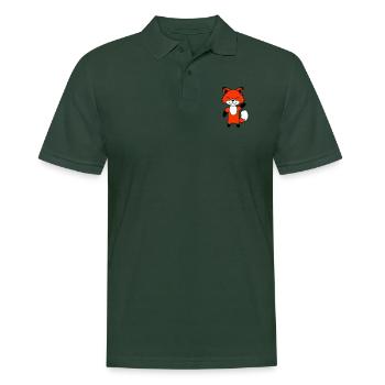Renard agitant la main amicale bonjour salutation mignon - Polo Homme - vert sapin - Devant - Nico (186cm)