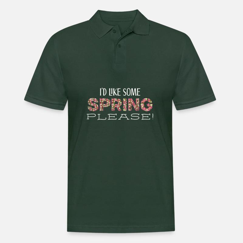 spring please ws - Männer Poloshirt - Tannengrün