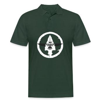 Geometrische Federikon - Männer Poloshirt - Tannengrün - Vorne - Nico (186cm)