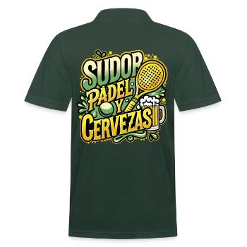 Sweat PADEL & Bières - Polo Homme - vert sapin - Dos - Nico (186cm)